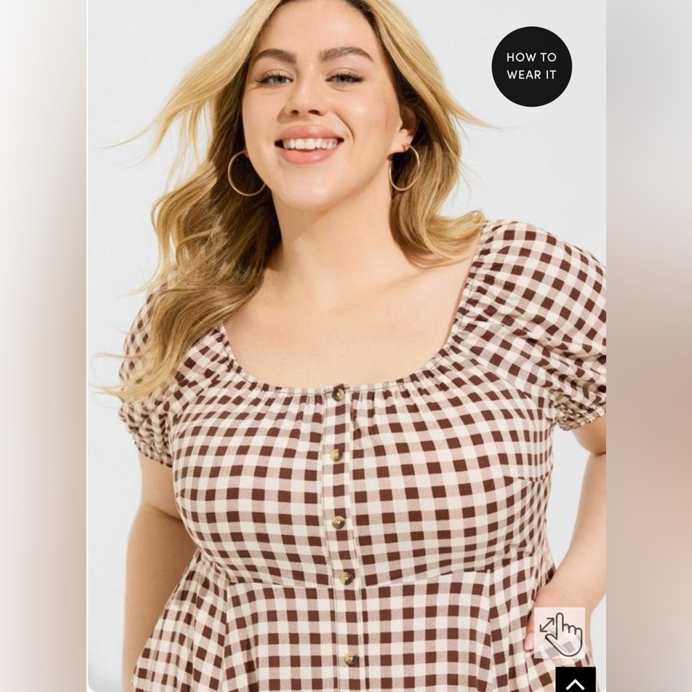 Torrid Mini Rayon Slub Button Front Skater Dress size 00 - Picture 2 of 10